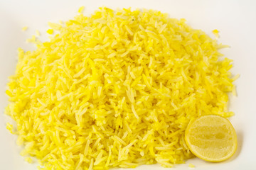 Yellow rice with lime