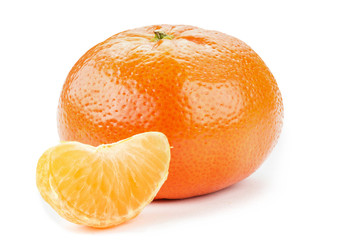   tangerine on a white background