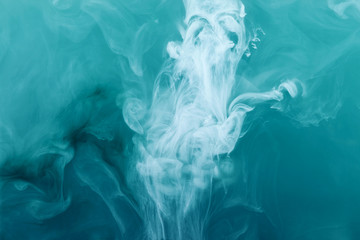 water color white background acrylic inside smoke steam frost blue frozen watercolor turquoise sea...