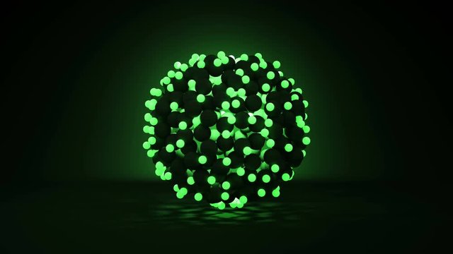 Bunch of glowing green balls