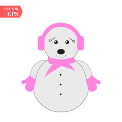 Beautiful young girl snow maiden isolated on white background. Sketch of Christmas festive poster, party invitation, holiday card. Vector cartoon close-up illustration.