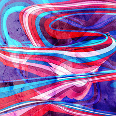 Abstract multicolored background with different wavy elements