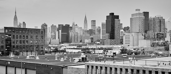 New York City skyline seen from the Brooklyn, USA.