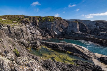 Fototapeta na wymiar Coastal cliffs in the area of Dunlough Bay