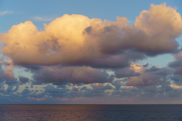 Pink sunset on volcanic Gran Canaria island