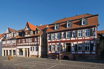 Fachwerkhäuser in der Altstadt von Büdingen, Wetterau, Hessen, Deutschland 