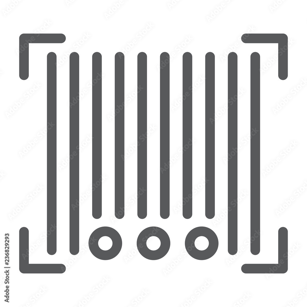 Poster barcode line icon, scanner and identification, code sign, vector graphics, a linear pattern on a whi
