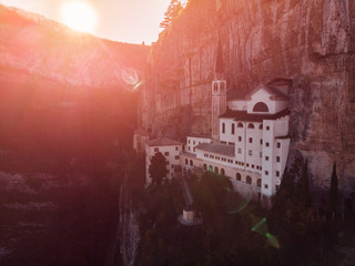 View of Madonna della Corona Sanctuary, Italy