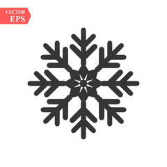 Snowflake icon. Christmas and winter theme. Simple flat black illustration on white background.