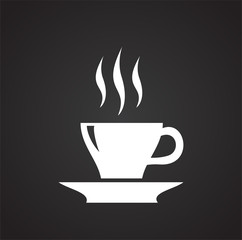 Birthday coffee icon on black background for graphic and web design, Modern simple vector sign. Internet concept. Trendy symbol for website design web button or mobile app