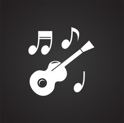 Birthday party music icon on black background for graphic and web design, Modern simple vector sign. Internet concept. Trendy symbol for website design web button or mobile app