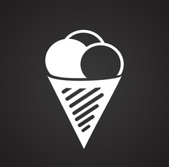 Birthday ice cream icon on black background for graphic and web design, Modern simple vector sign. Internet concept. Trendy symbol for website design web button or mobile app