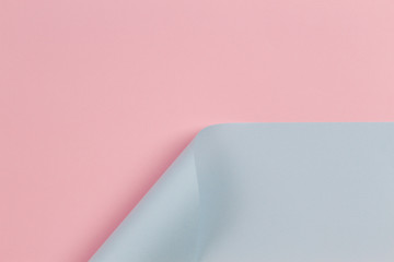 Abstract geometric shape pastel pink and blue color paper background