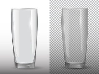Two empty cups transparent and opaque