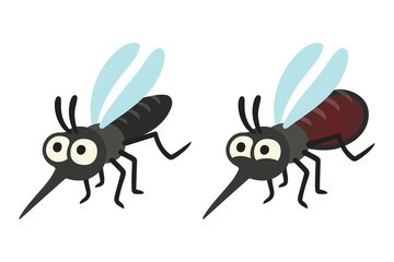 Cartoon mosquito set