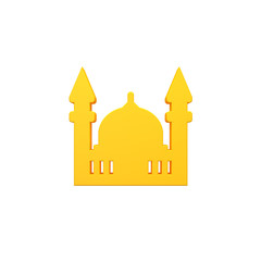 Mosque 3d volumetric icon image isolated illustration