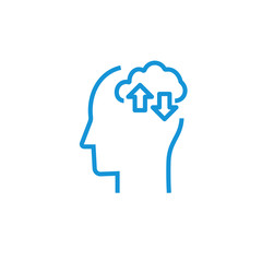 Brainstorm concept. Business and education idea, innovation and solution icon.