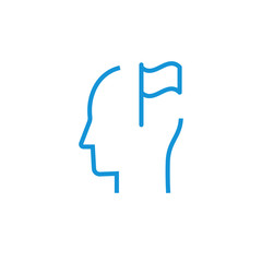 Flag in human head icon.