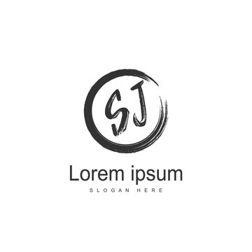 Initial letter SJ Logo template design. minimal letter logo