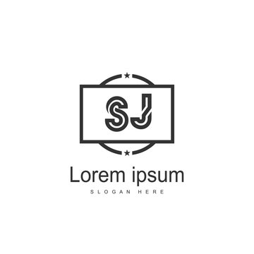 Initial letter SJ Logo template design. minimal letter logo