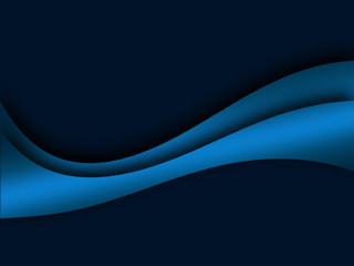 Blue curve line background on dark space with silver curve line , for text design 