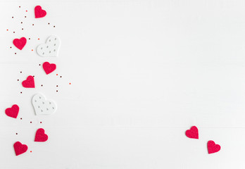 Background for a banner with hearts. Background frame to the day of lovers. Card with hearts