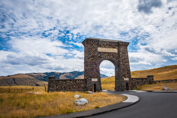 Roosevelt Arch - Late Afternoon at Yellowstone National Park