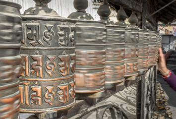 swayambunath praying temple kathmandu