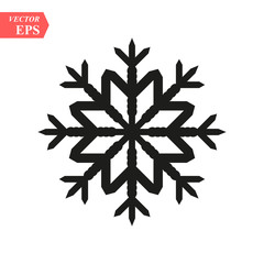 Snowflake icon. Christmas and winter theme. Simple flat black illustration on white background.