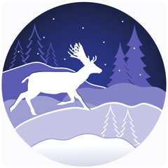 Christmas deer in forest