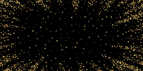 Gold stars luxury sparkling confetti. Scattered sm