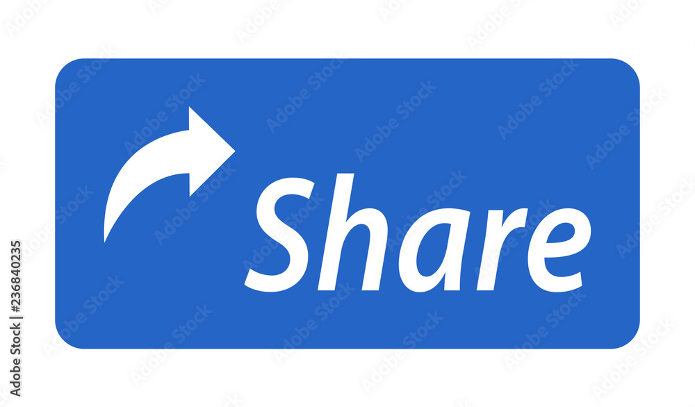 Fototapete share click button internet icon isolated. vector illustration banner