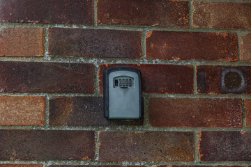 Security keyboard at the entrance of a bungalow in a Norfolk campsite