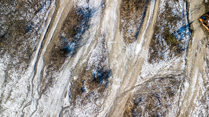 DRON Bieszczasy zima śnieg  © Piotr