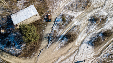 DRON Bieszczasy zima śnieg  © Piotr