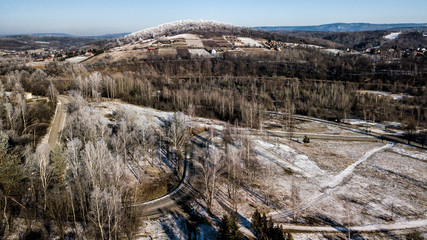 DRON Bieszczasy zima śnieg  © Piotr