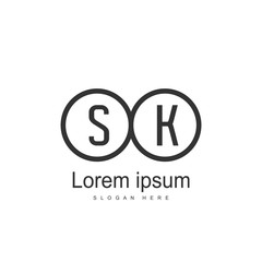 Initial letter SK Logo template design. minimal letter logo