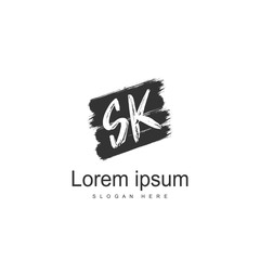 Initial letter SK Logo template design. minimal letter logo