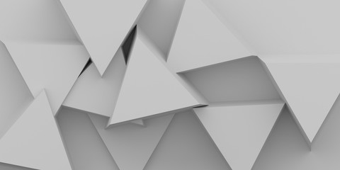 White triangular abstract background 3d rendering