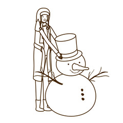 man with snowman avatar character