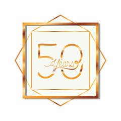 number 50 for anniversary celebration card icon