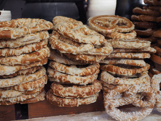 pretzel bread baked food