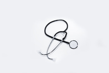 Stethoscope isolated on white background. Abstract photo of Medicine