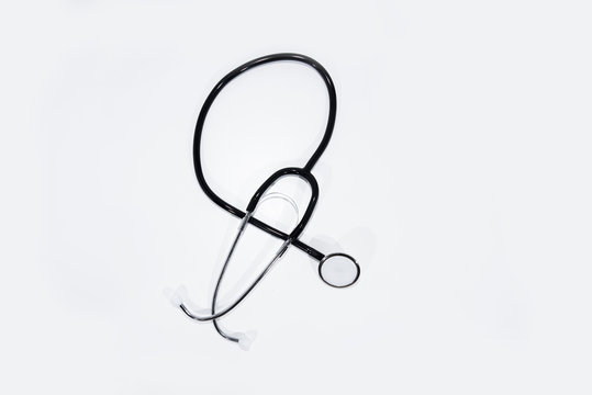Stethoscope isolated on white background. Abstract photo of Medicine