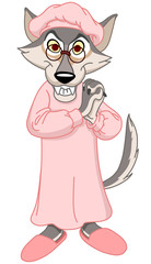 Naklejka premium Little red riding hood wolf