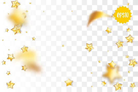 Golden holiday star confetti random falling