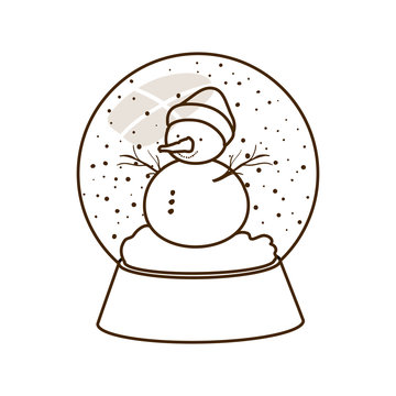 recommend clip art: snow man in crystal ball isolated icon