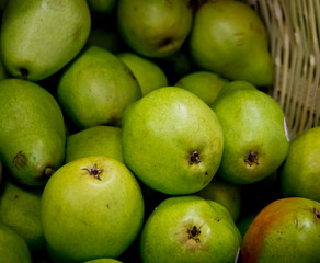 Basket of fresh pears