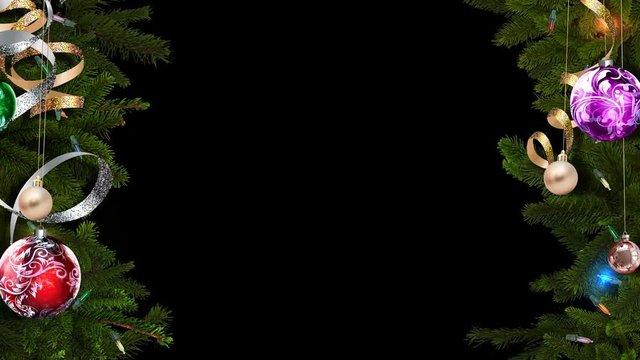 Festive Christmas frame with alpha channel to create a fabulous and magical atmosphere. looped