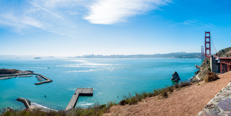 View from Golden Gate Bridge Vista Point to San francisco